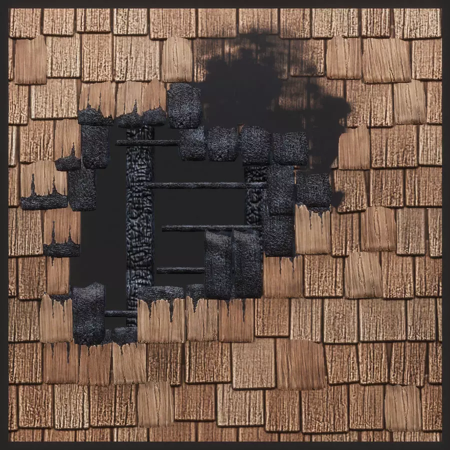 Environment Roof Modules Game Assets Low-poly 3D model_0