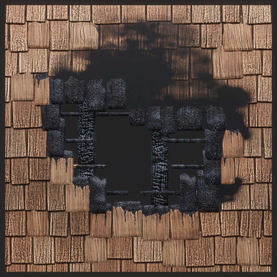 Environment Roof Modules Game Assets Low-poly 3D model_1