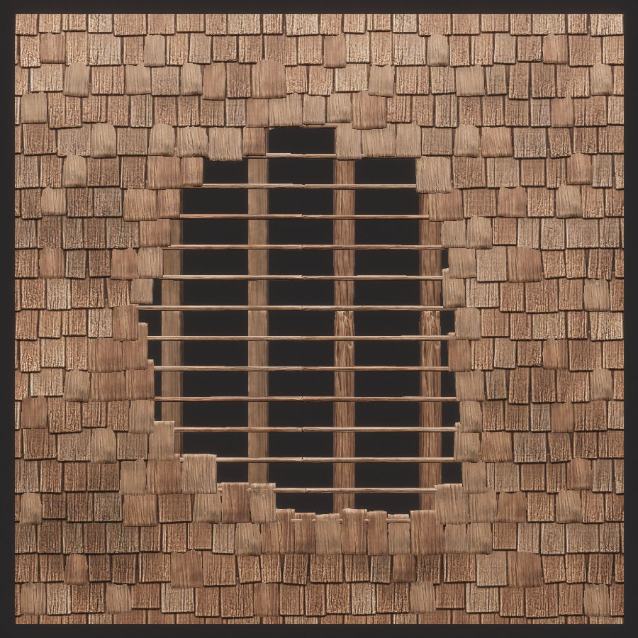 Environment Roof Modules Game Assets Low-poly 3D model_7