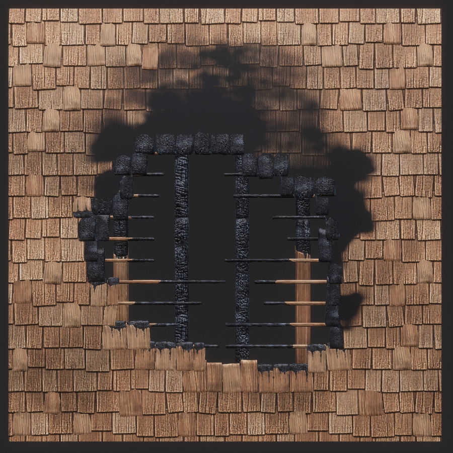 Environment Roof Modules Game Assets Low-poly 3D model_2