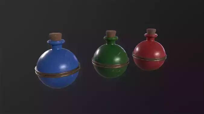 Bottle 3D Model Low-poly 3D model