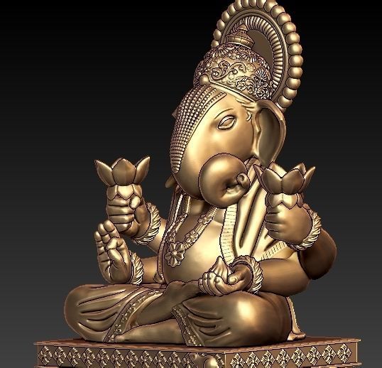 dagdusheth ganesha idol 3D print model_1