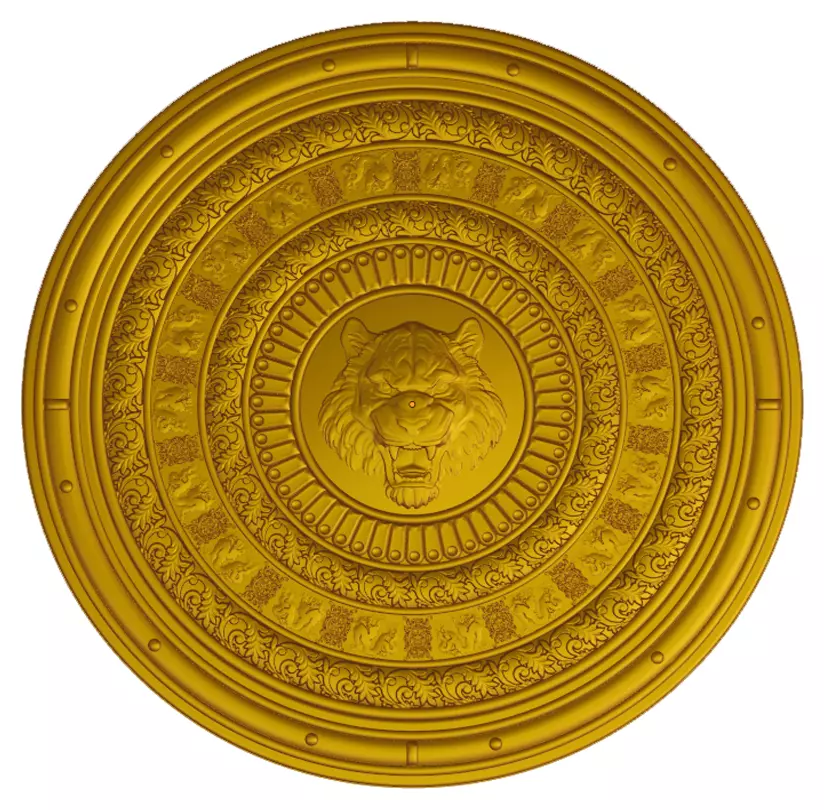 Tiger shield 3D print model 3D print model_0