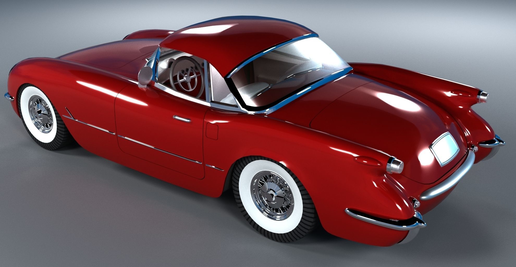 chevrolet corvette 1954 3D model_2