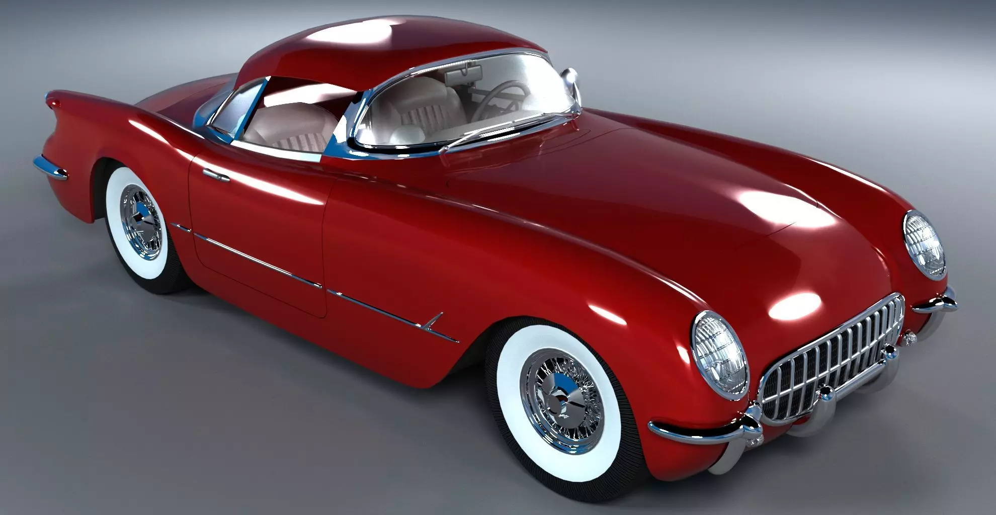 chevrolet corvette 1954 3D model_0