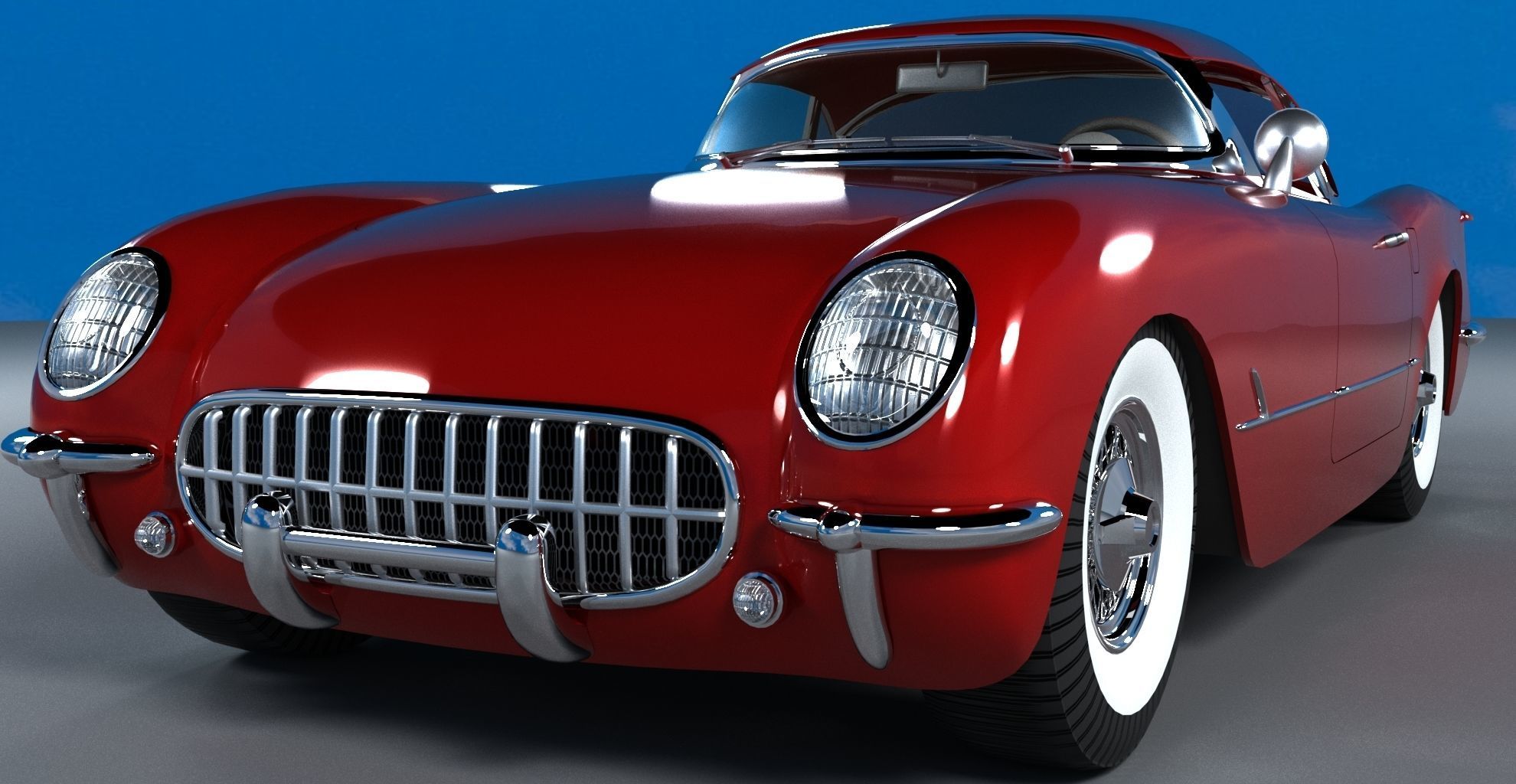 chevrolet corvette 1954 3D model_1