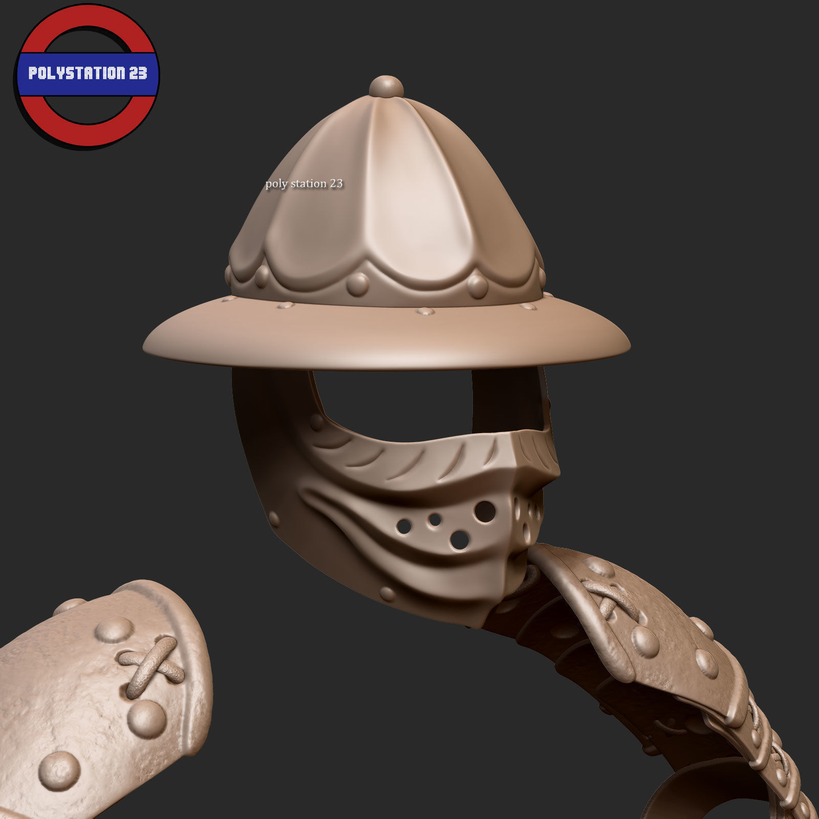 Fantasy armour ancient medieval v1 highpoly zbrush 3D model_15