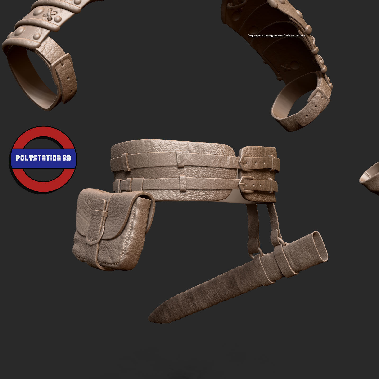 Fantasy armour ancient medieval v1 highpoly zbrush 3D model_10