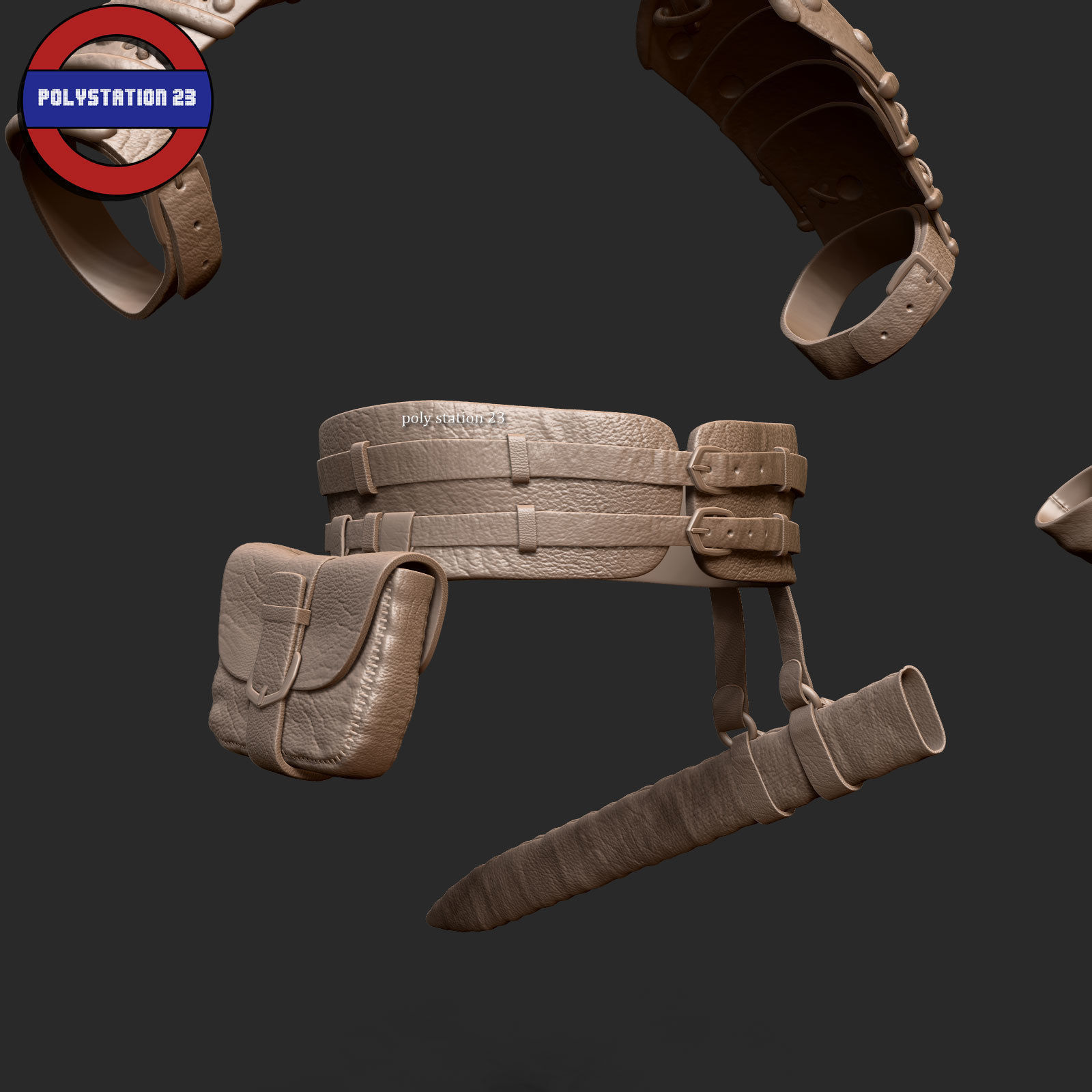 Fantasy armour ancient medieval v1 highpoly zbrush 3D model_9