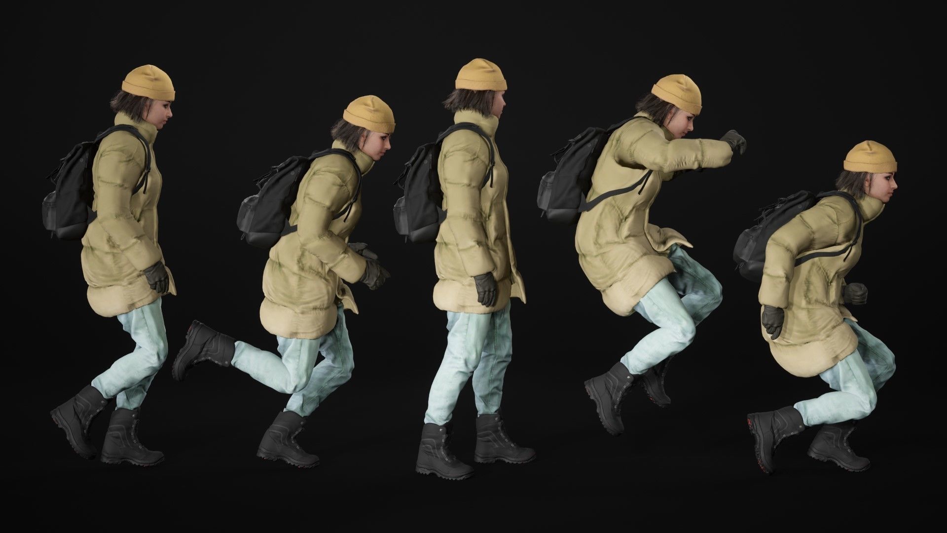Mens and Womens Winter Outfits - Modular - Rigged 3D Model Collection_32