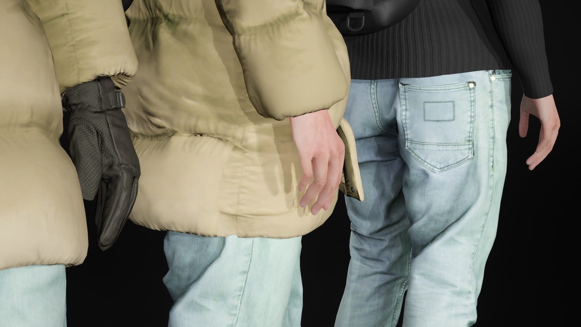 Mens and Womens Winter Outfits - Modular - Rigged 3D Model Collection_39