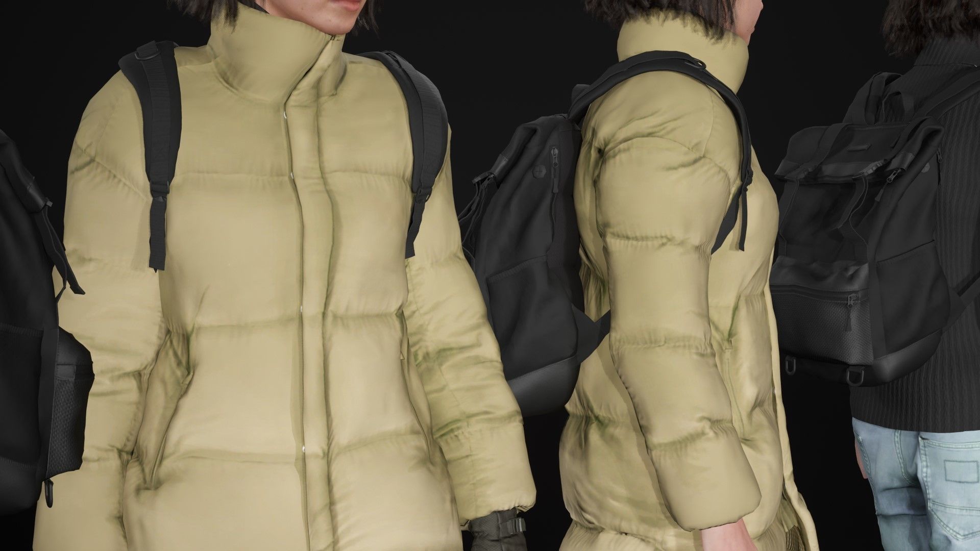 Mens and Womens Winter Outfits - Modular - Rigged 3D Model Collection_43