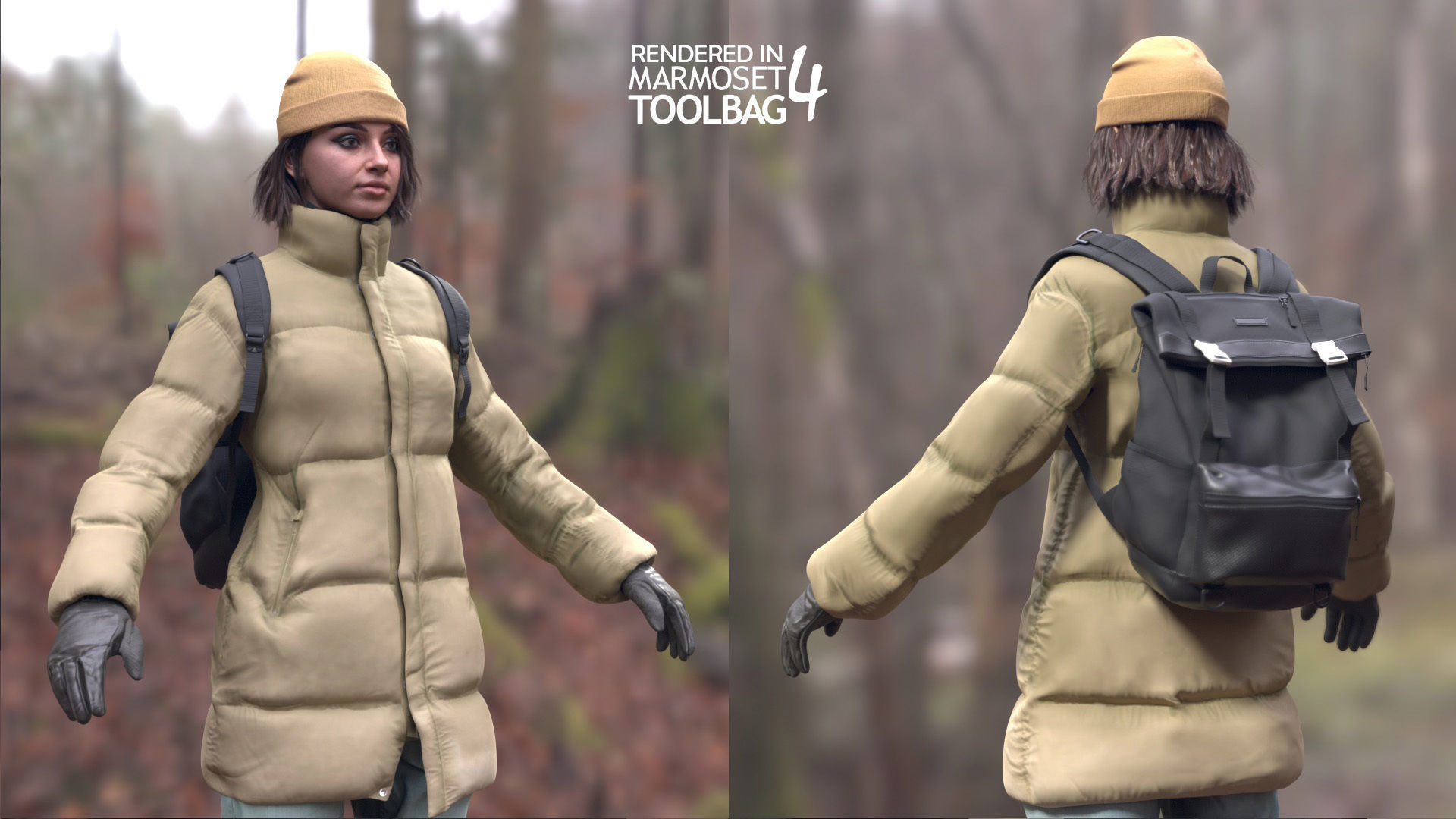 Mens and Womens Winter Outfits - Modular - Rigged 3D Model Collection_5