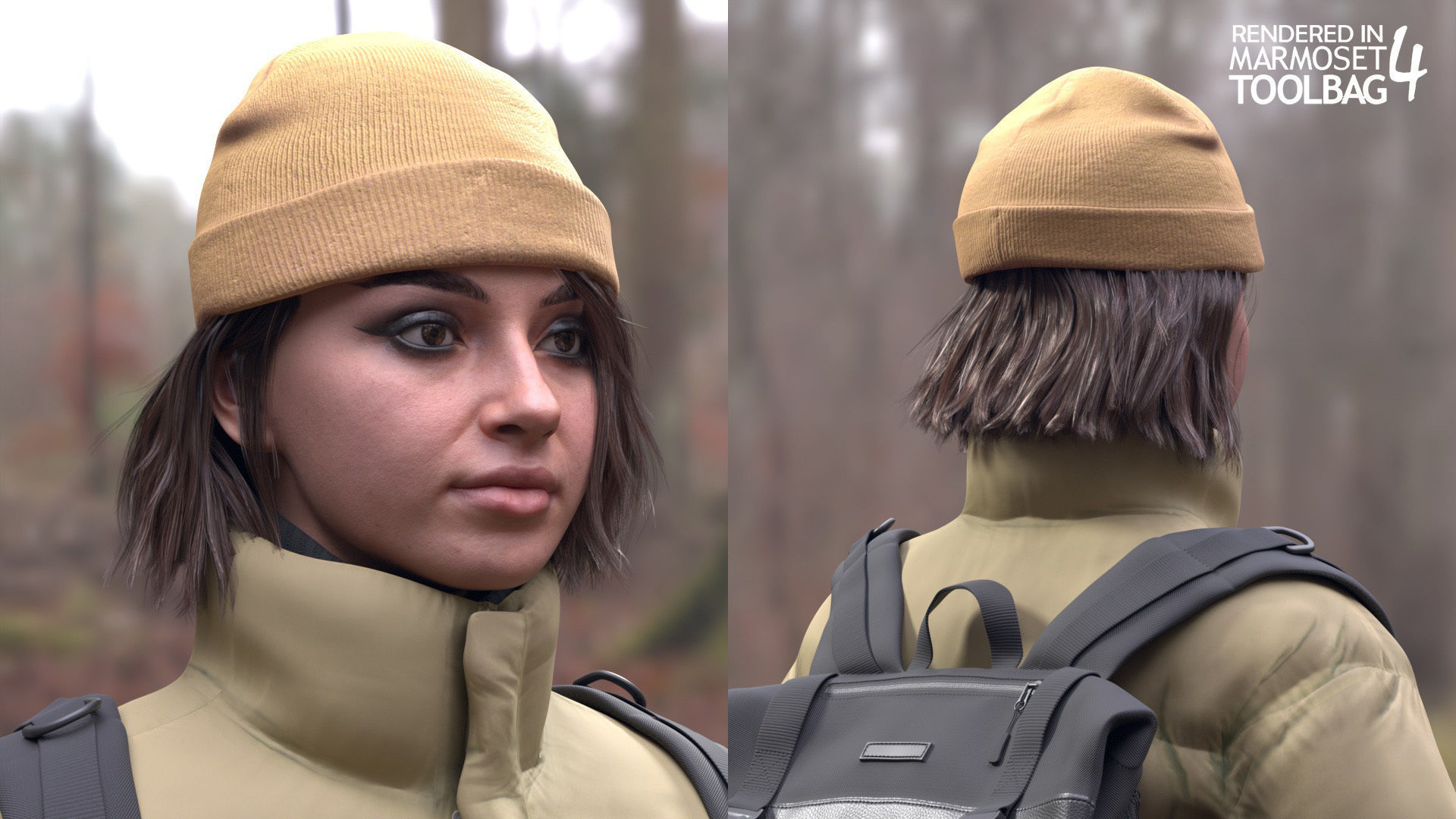 Mens and Womens Winter Outfits - Modular - Rigged 3D Model Collection_14