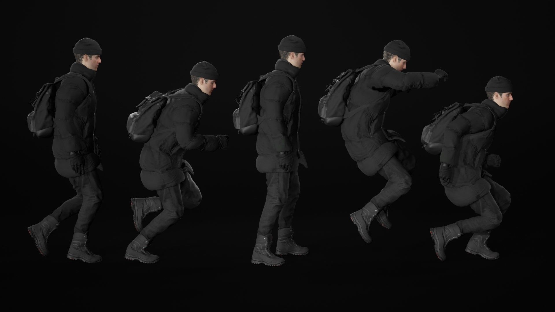 Mens and Womens Winter Outfits - Modular - Rigged 3D Model Collection_33