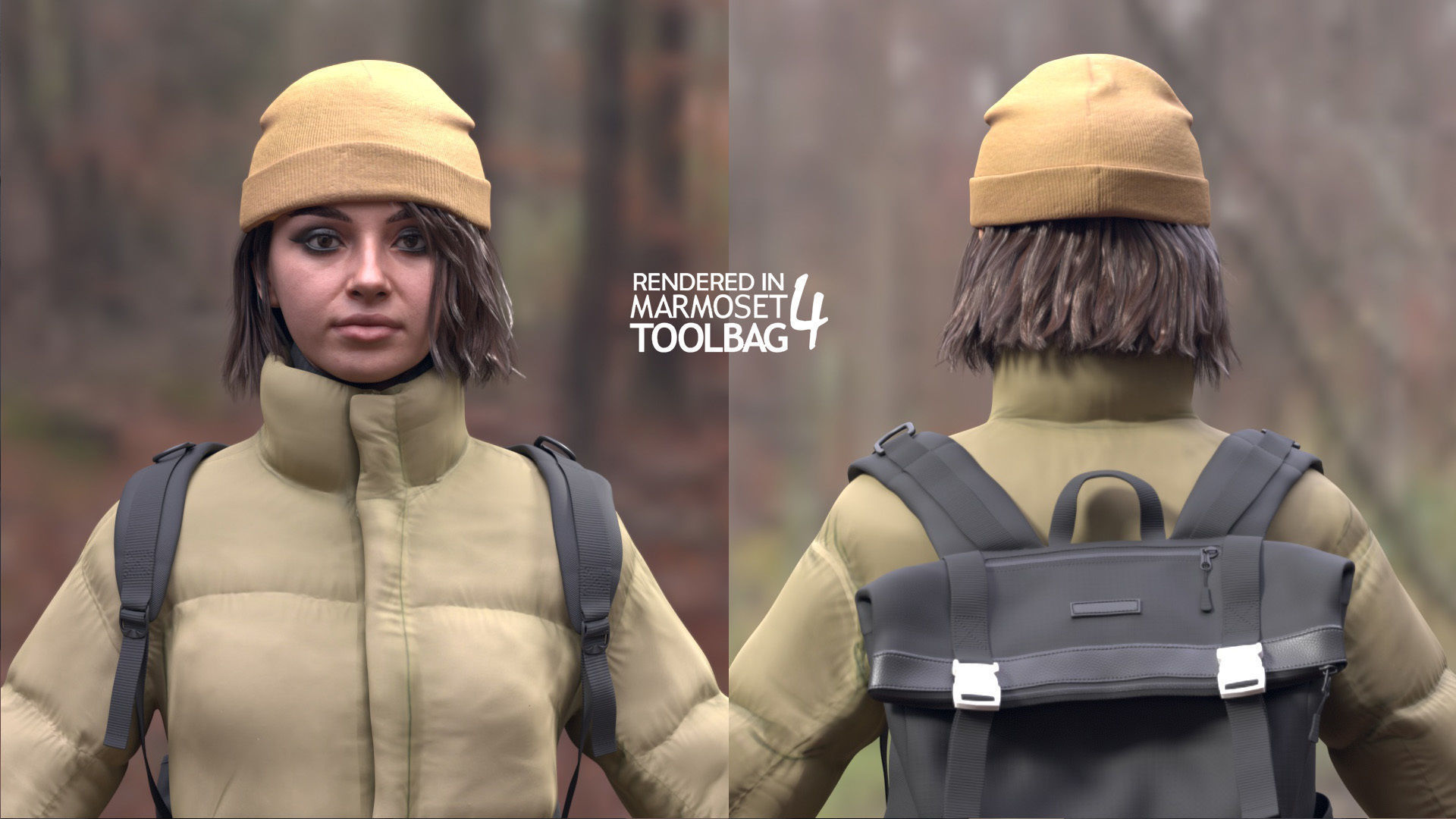 Mens and Womens Winter Outfits - Modular - Rigged 3D Model Collection_11