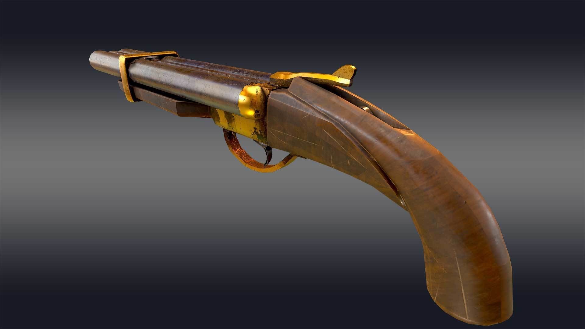 Double Barrel Shotgun 3D model_3