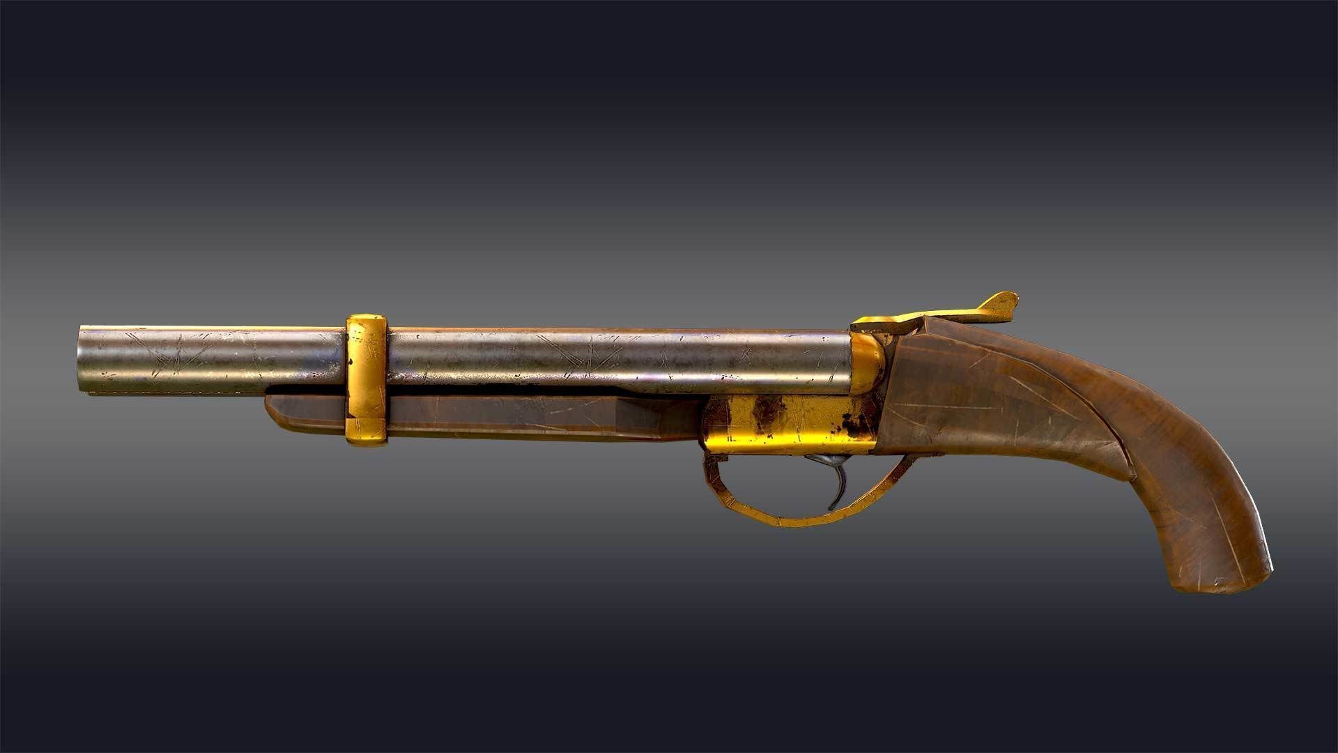 Double Barrel Shotgun 3D model_4