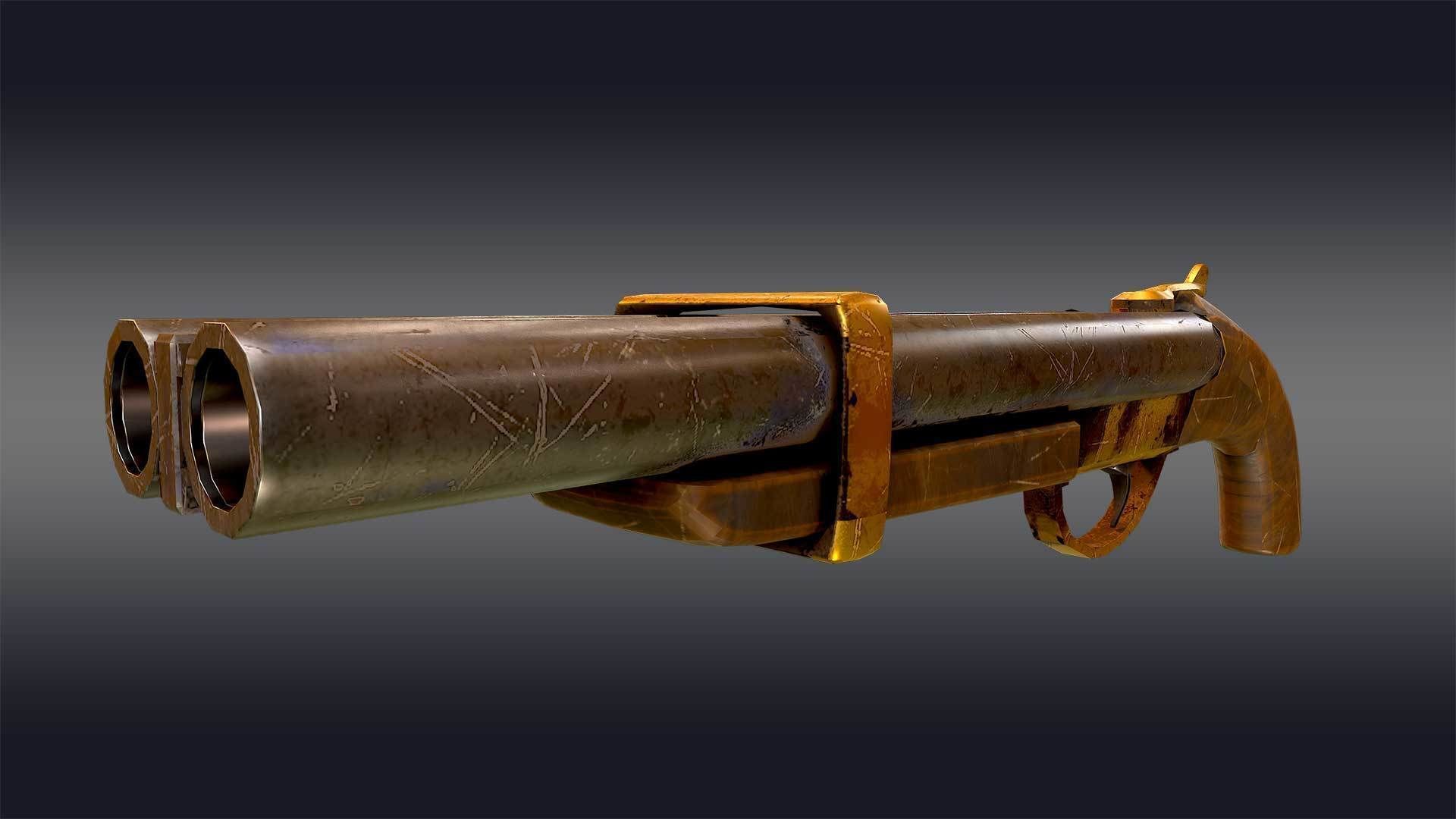 Double Barrel Shotgun 3D model_2