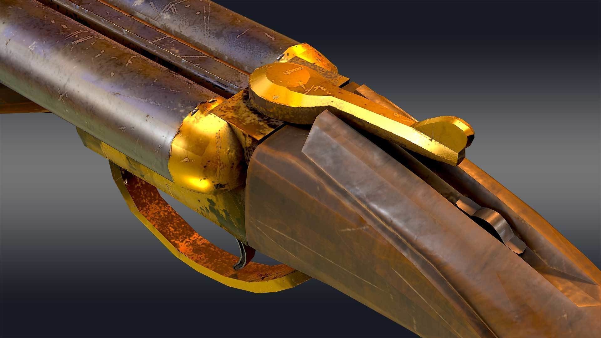 Double Barrel Shotgun 3D model_5