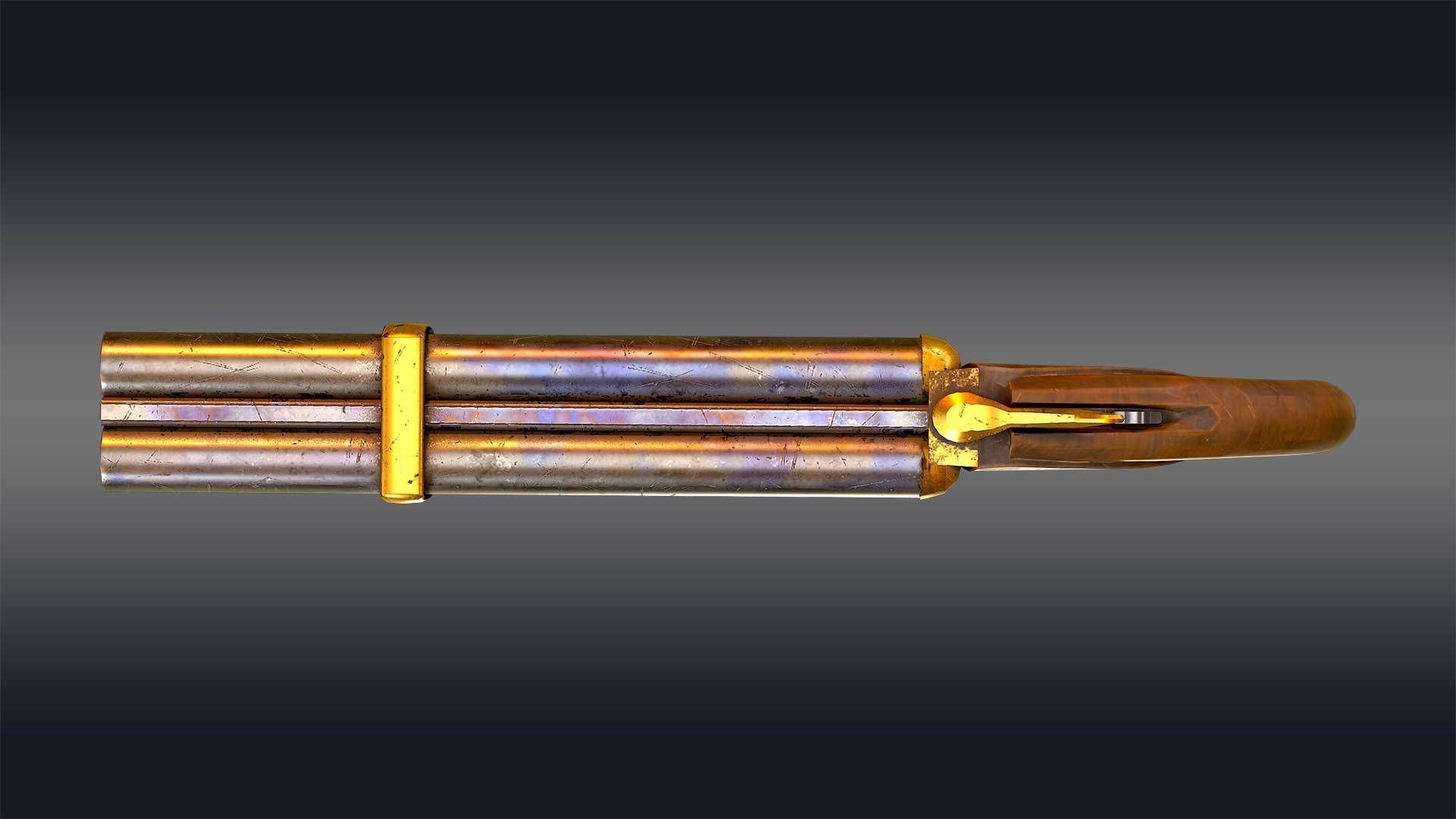 Double Barrel Shotgun 3D model_6