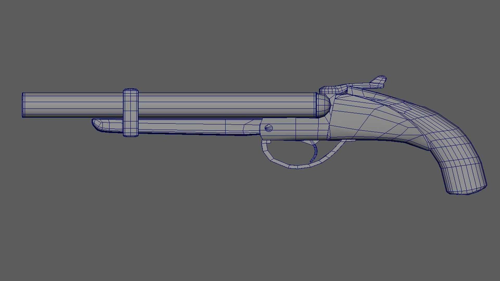 Double Barrel Shotgun 3D model_7