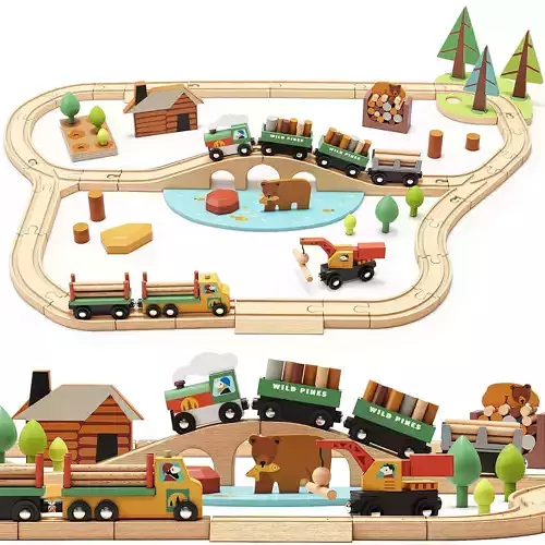 Tender Leaf Wild Pines Train Set Toy 3D model