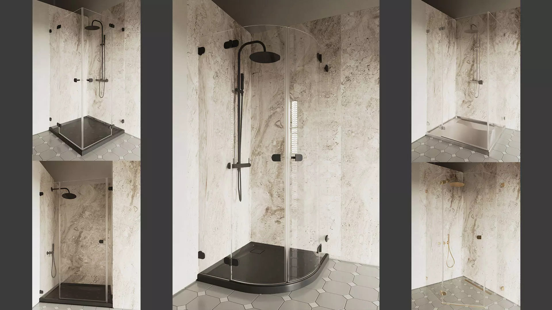 Shower cabins 3D model