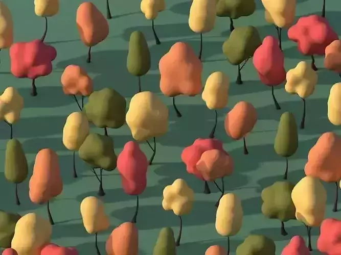 Cartoon Fluid Trees Pack 