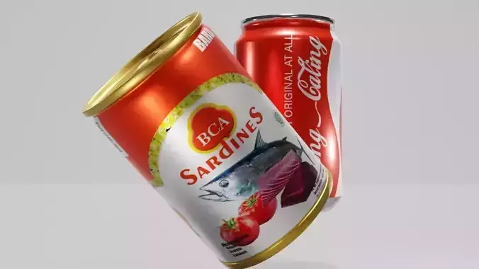 Canned  Tunna and some Beverage  Free low-poly 3D model
