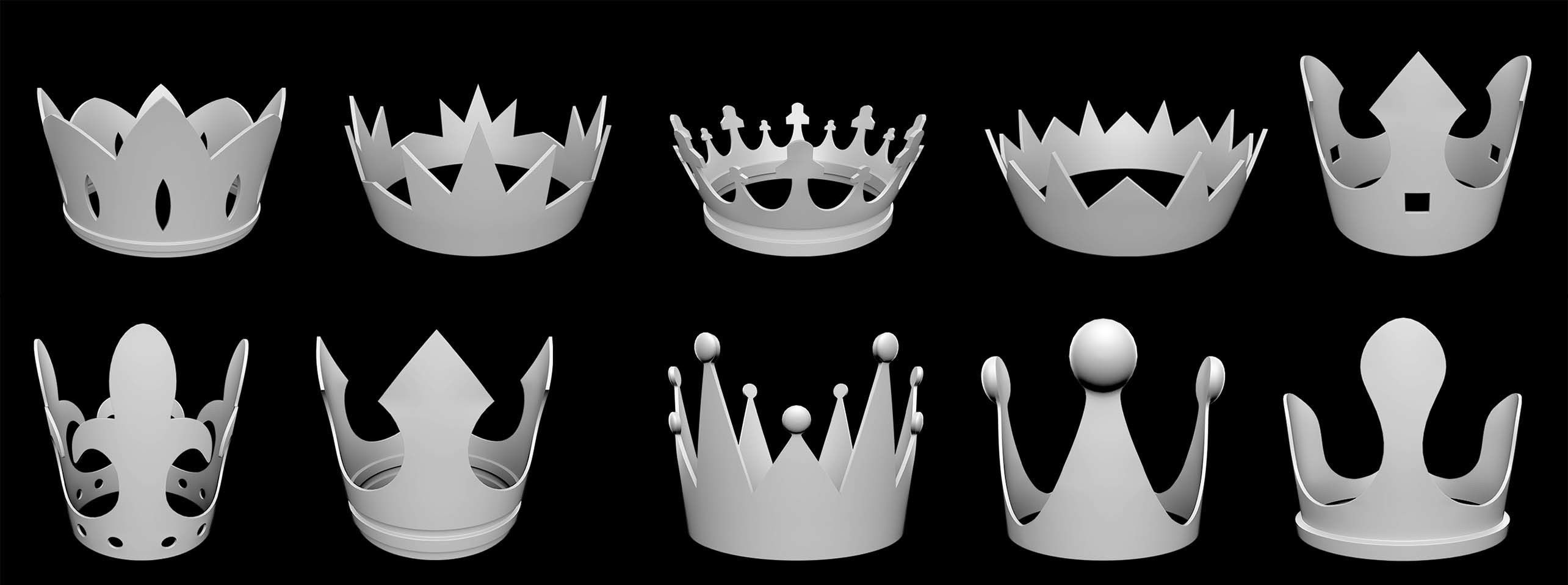 50 Crown IMM Brush Pack Low-poly 3D model_2