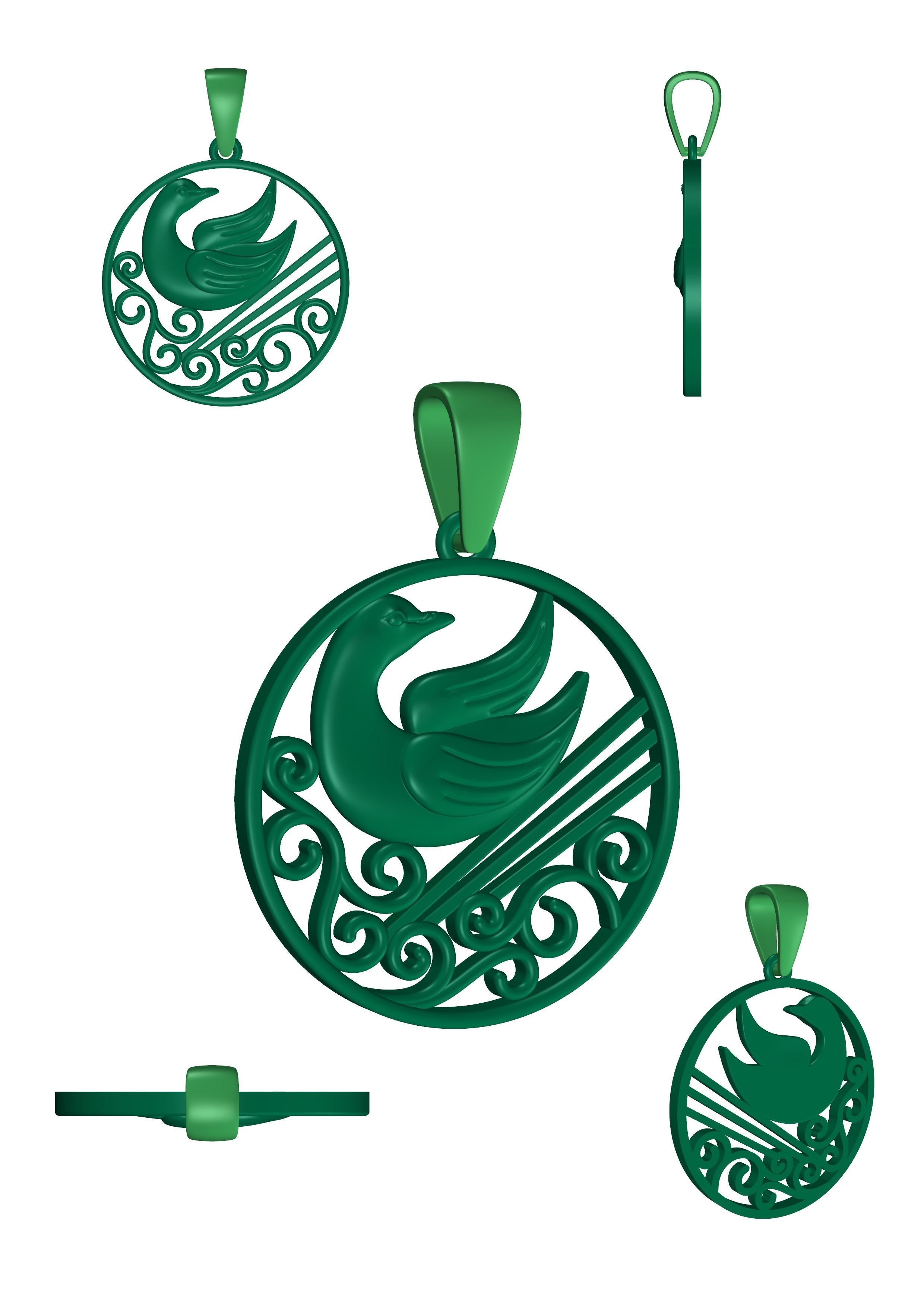 Dove Pendant 3D print model_7