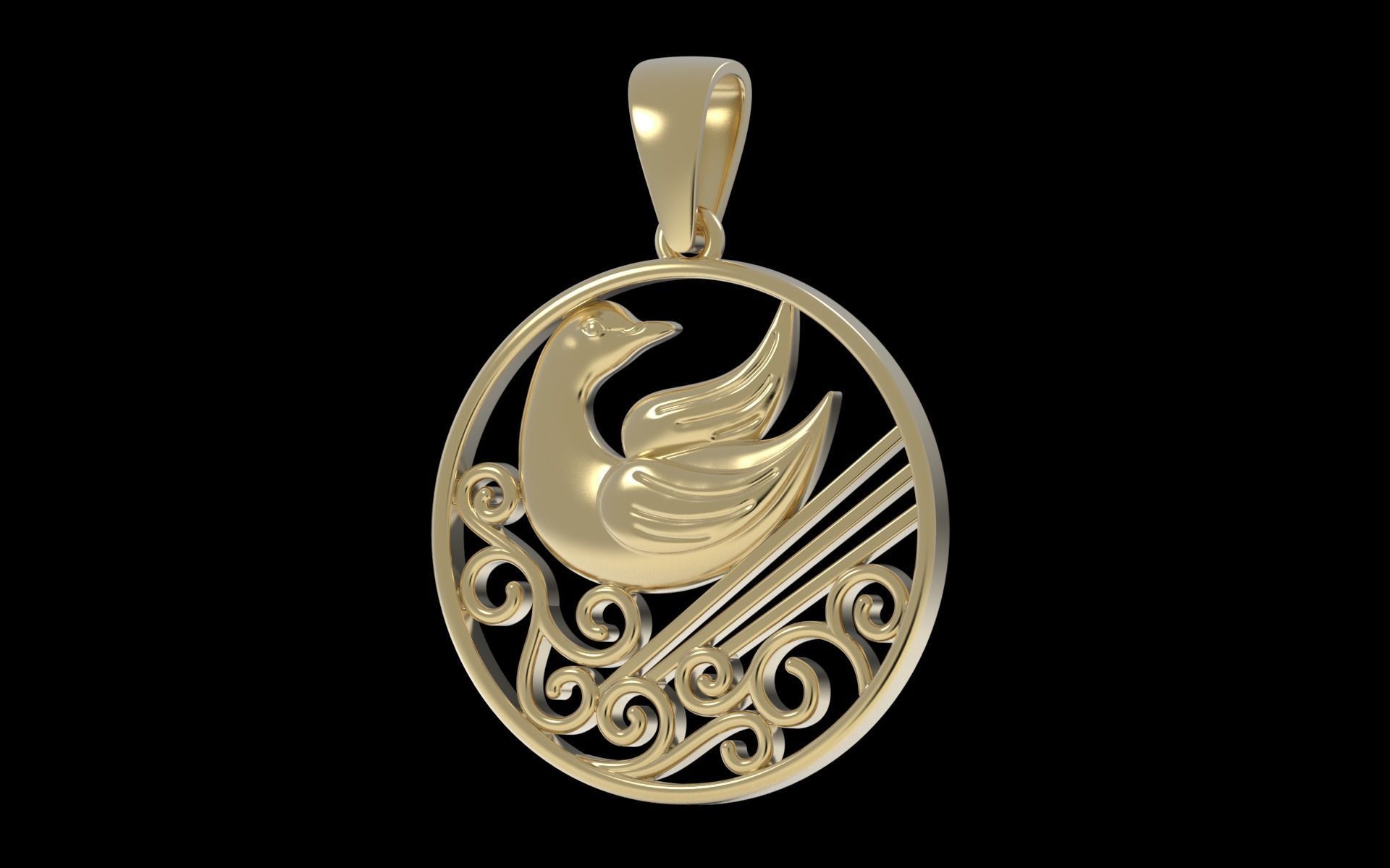 Dove Pendant 3D print model_4