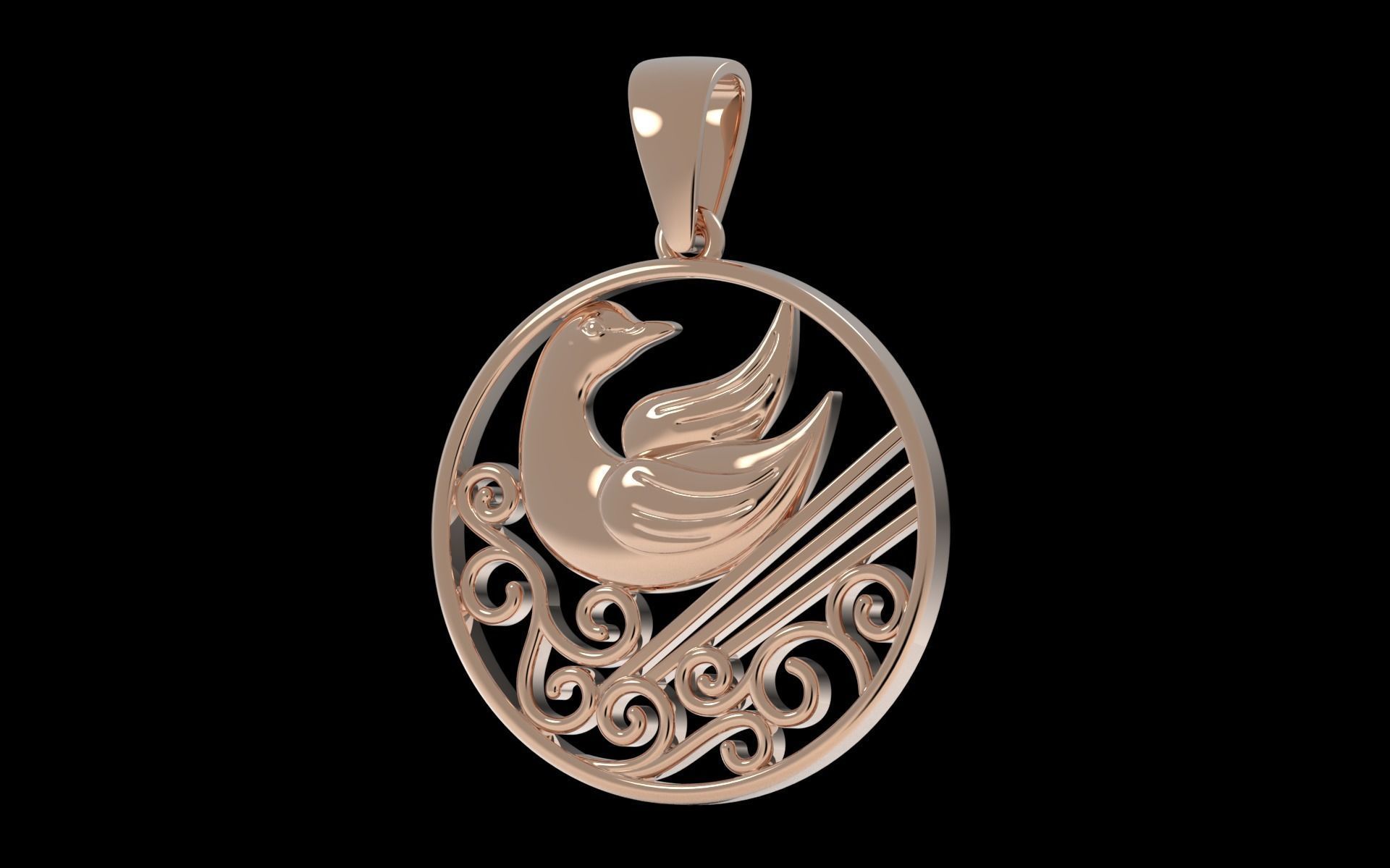 Dove Pendant 3D print model_5