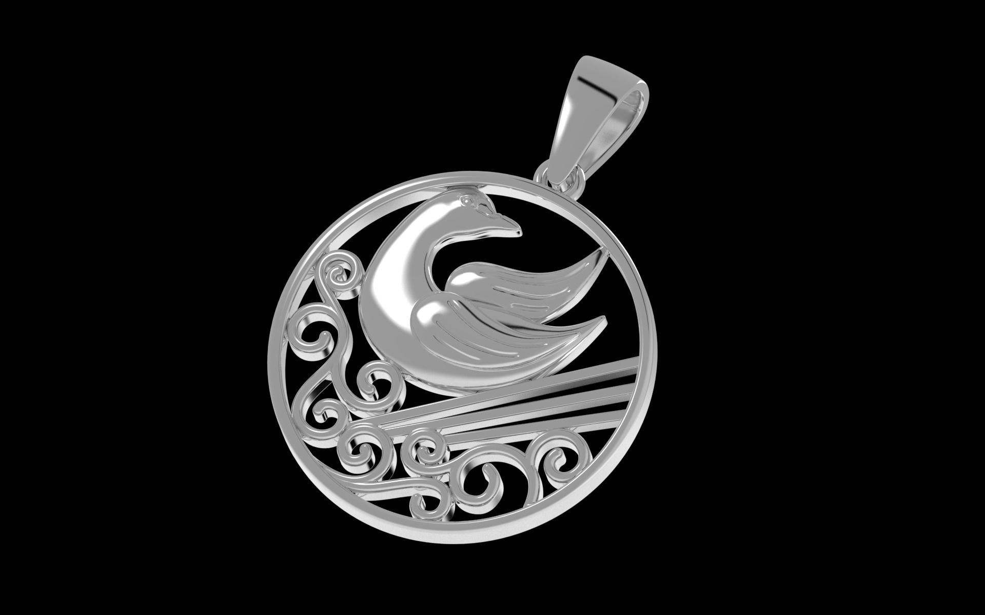 Dove Pendant 3D print model_9