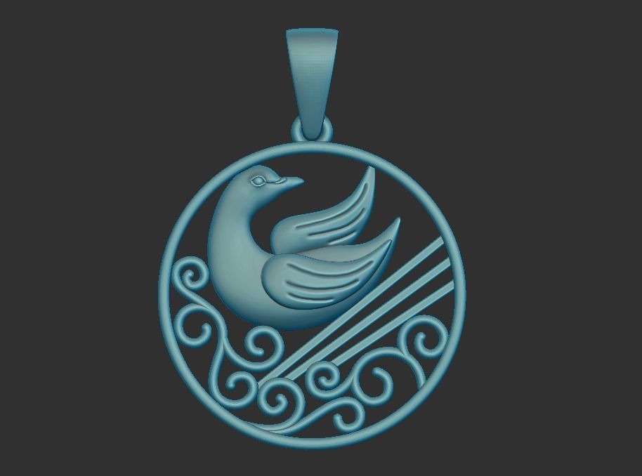 Dove Pendant 3D print model_1