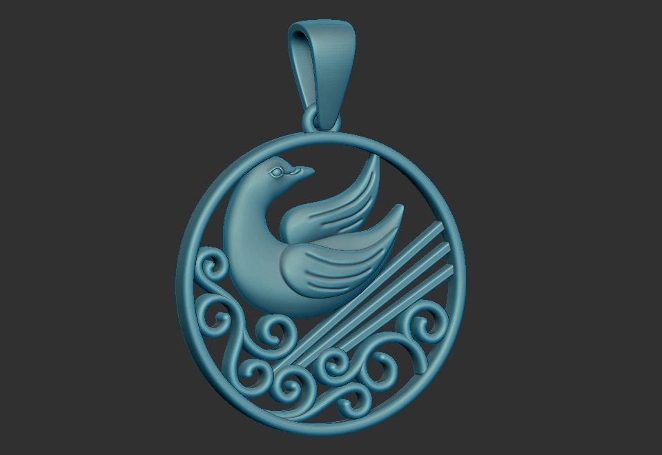Dove Pendant 3D print model_8