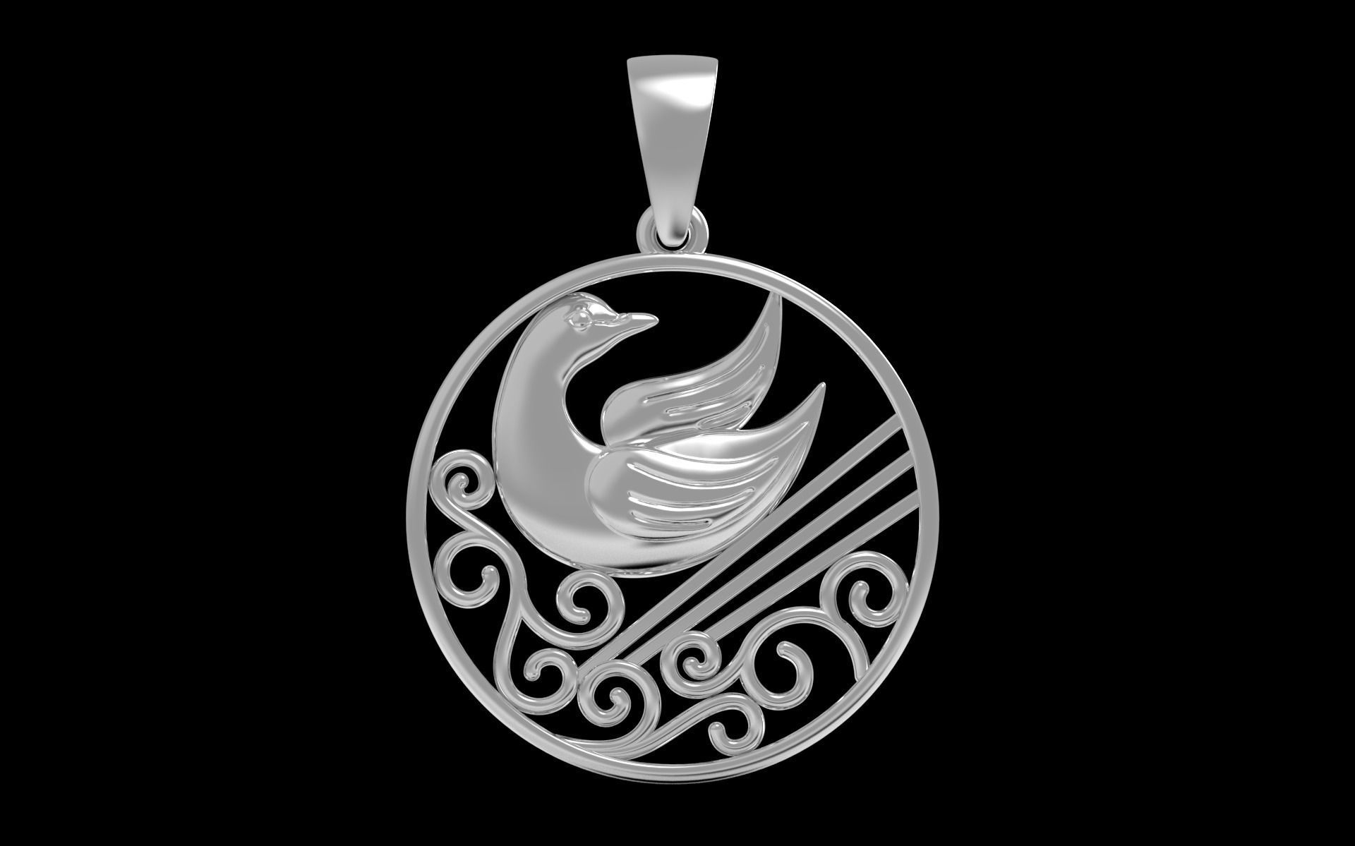 Dove Pendant 3D print model_2