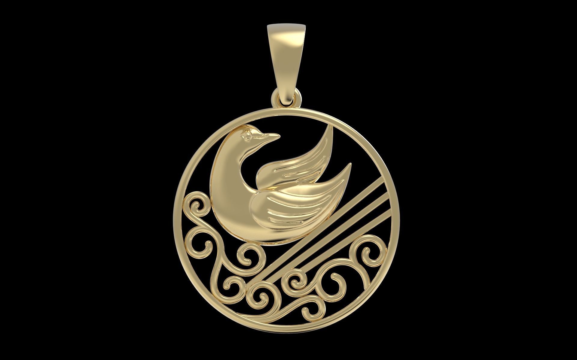 Dove Pendant 3D print model_3