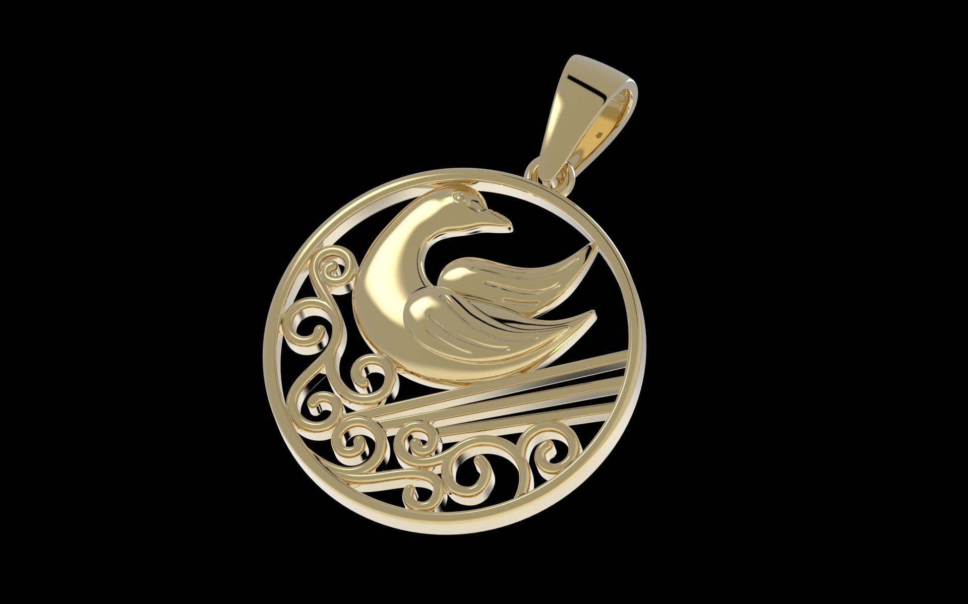 Dove Pendant 3D print model_11