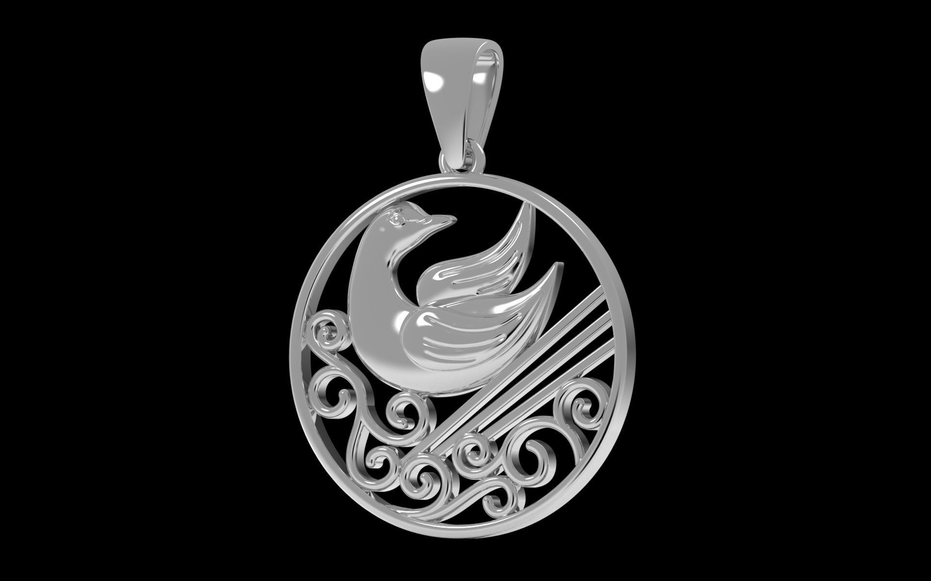 Dove Pendant 3D print model_6