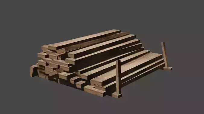 wooden beams 3d design low-poly 