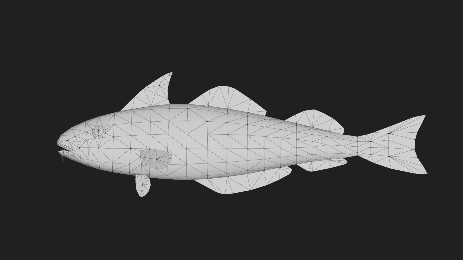Cod fish Low-poly 3D model_1