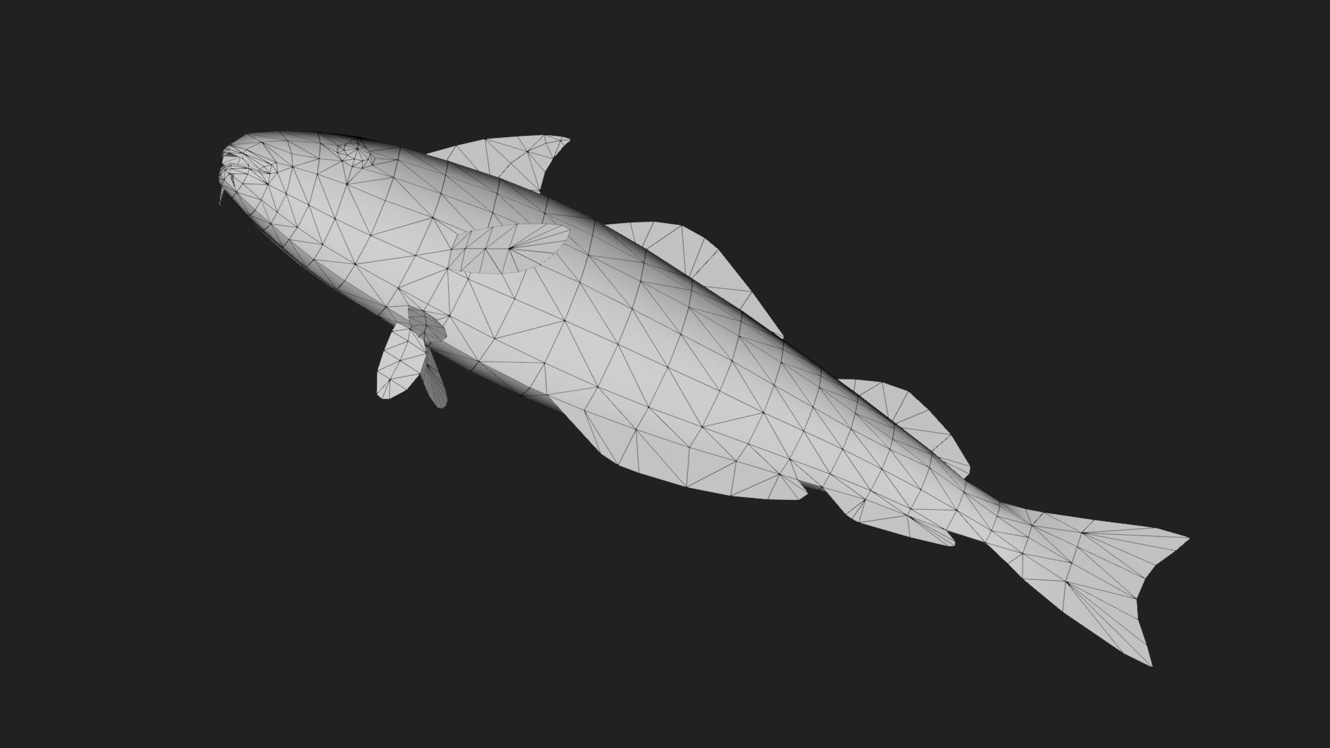 Cod fish Low-poly 3D model_3