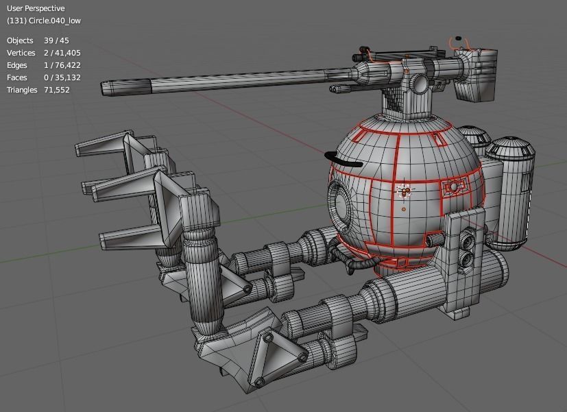 Gundam Ball GB RB-79 Low-poly 3D model_5