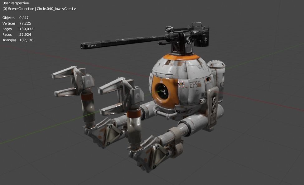 Gundam Ball GB RB-79 Low-poly 3D model_4