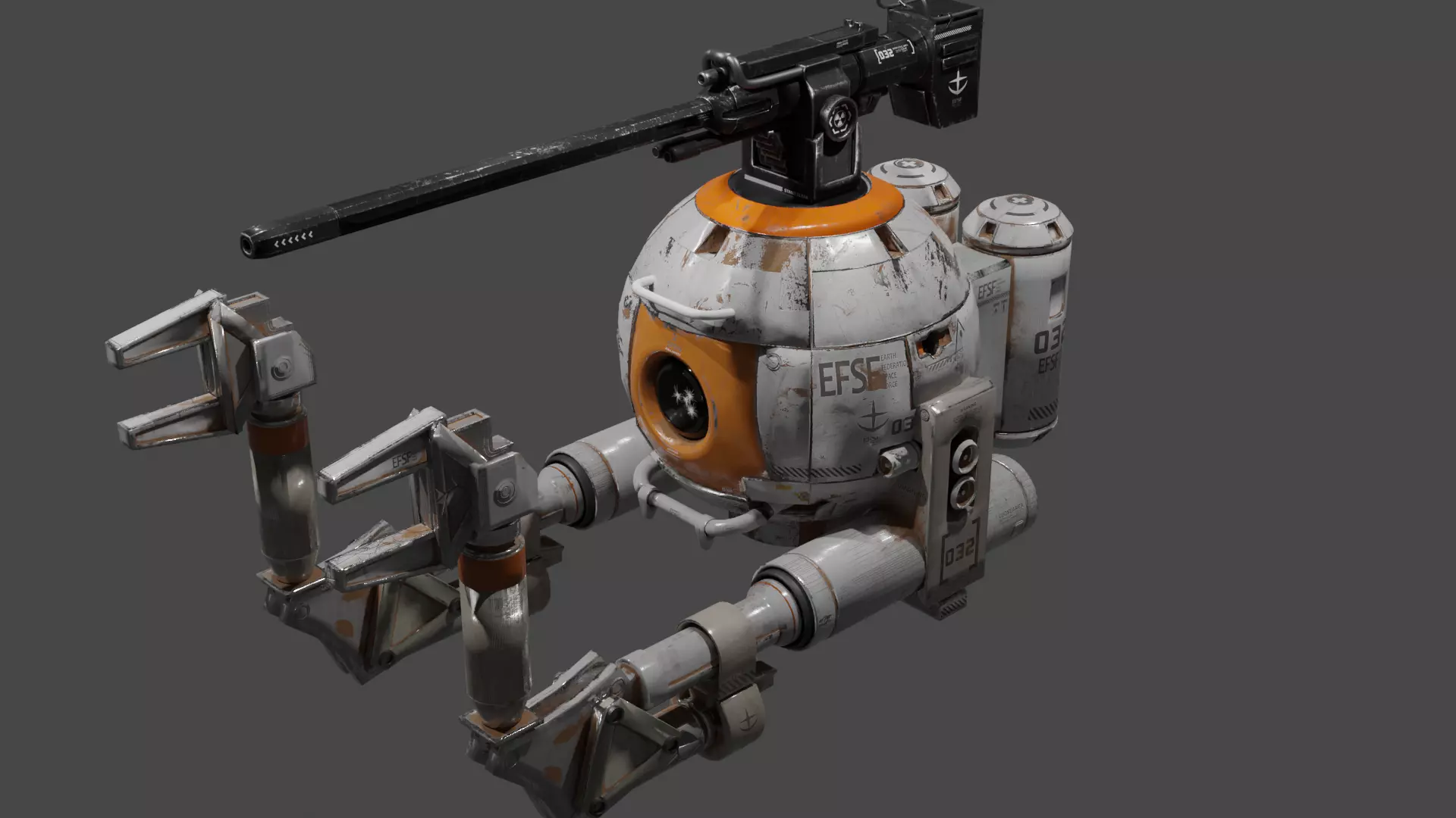 Gundam Ball GB RB-79 Low-poly 3D model_0