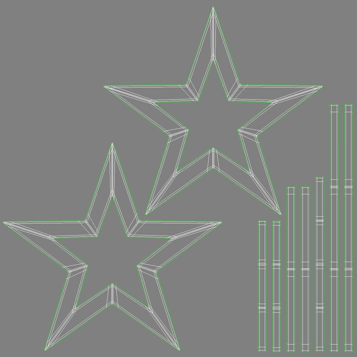 Red Star Low-poly 3D model_6