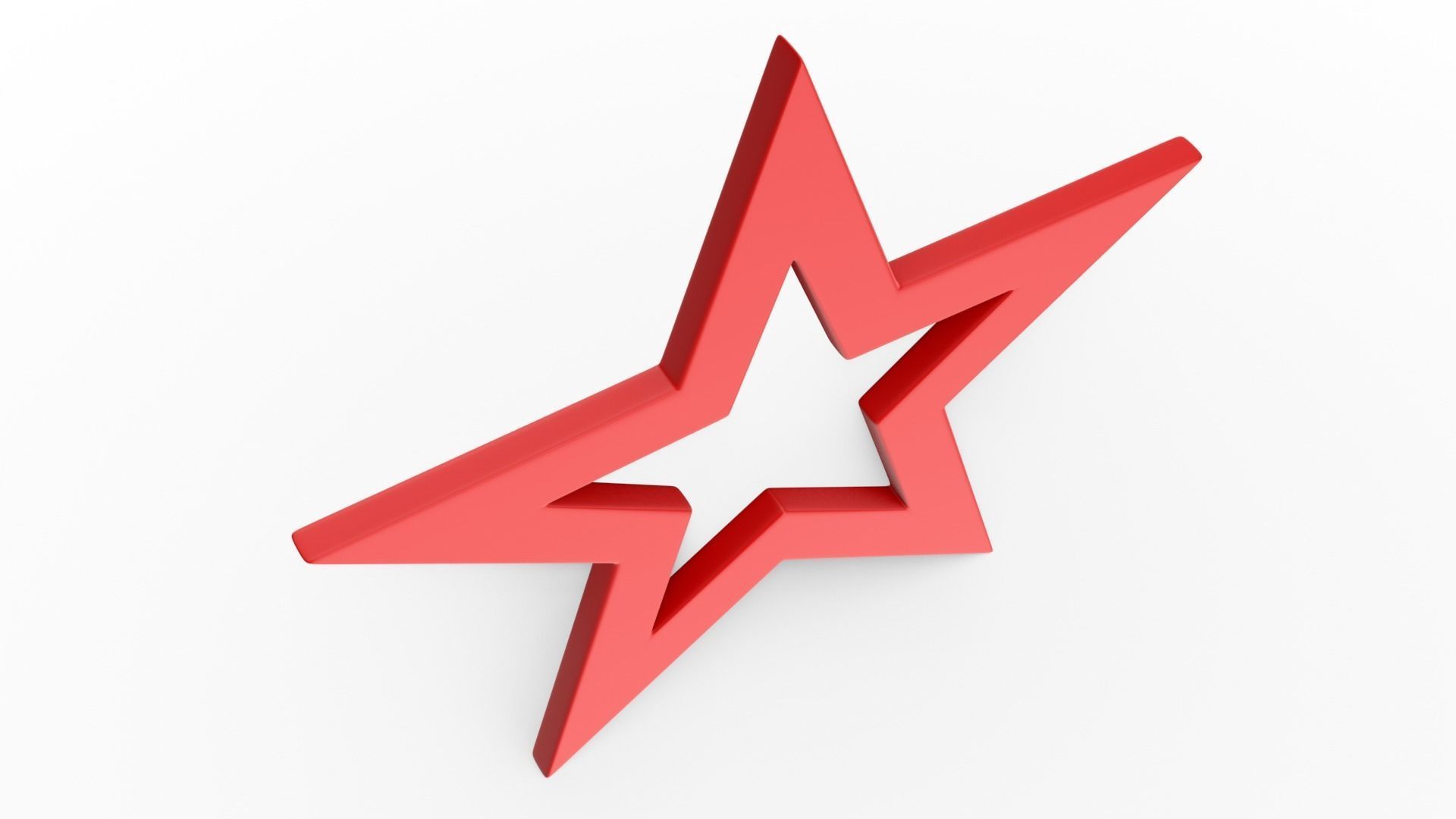 Red Star Low-poly 3D model_2