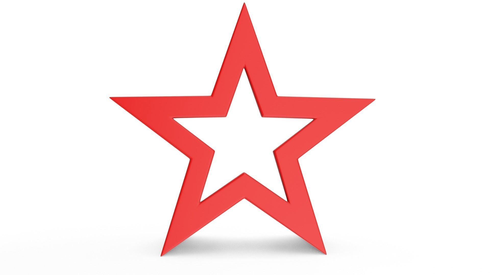 Red Star Low-poly 3D model_3